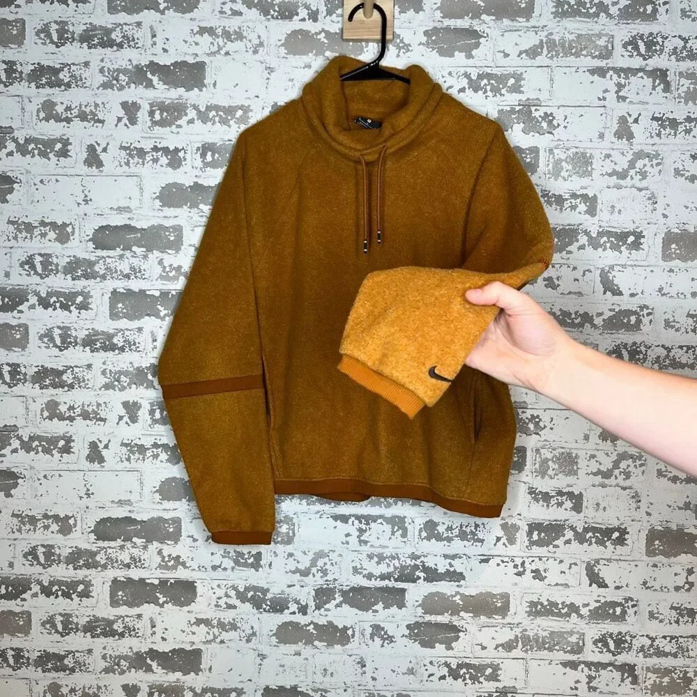 Nike | women mustard yellow gold cowl neck pullover